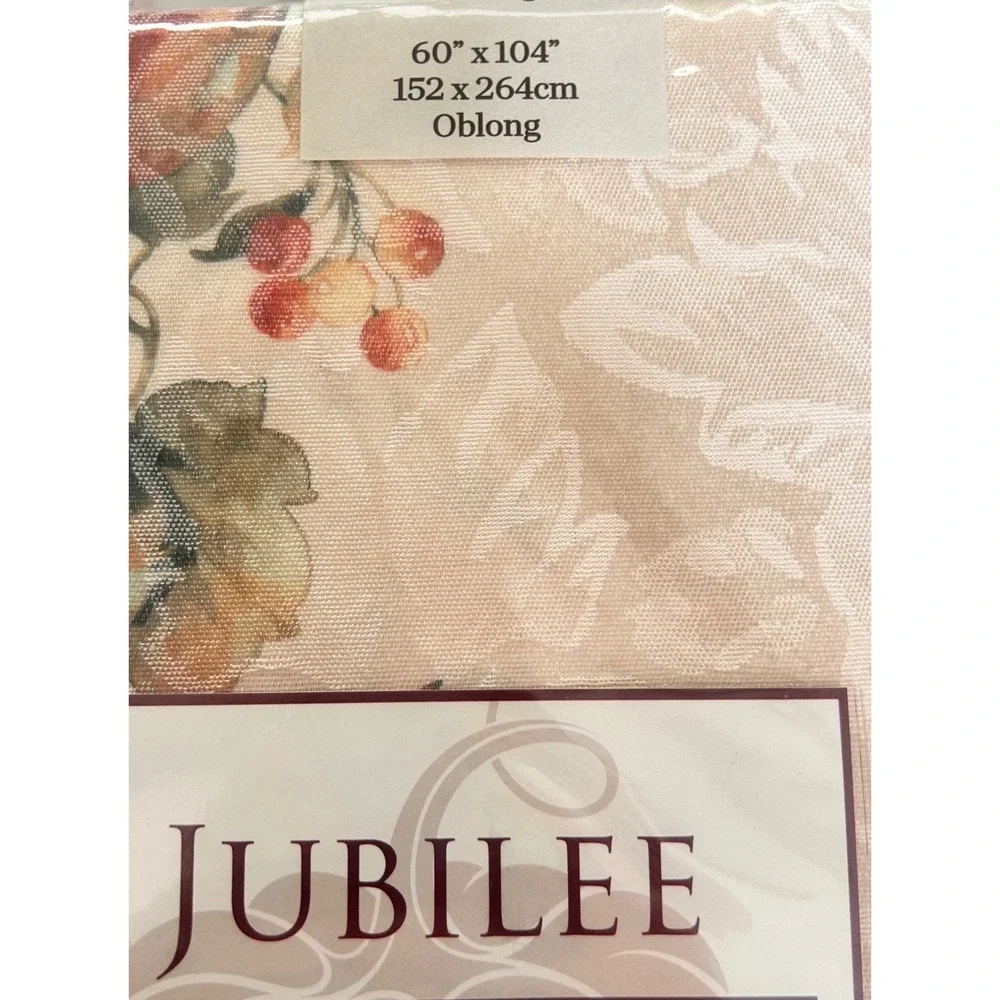 Benson Mills Jubilee Jacquard Tablecloth 60x104 Oblong Harvest Pumpkin Autumn